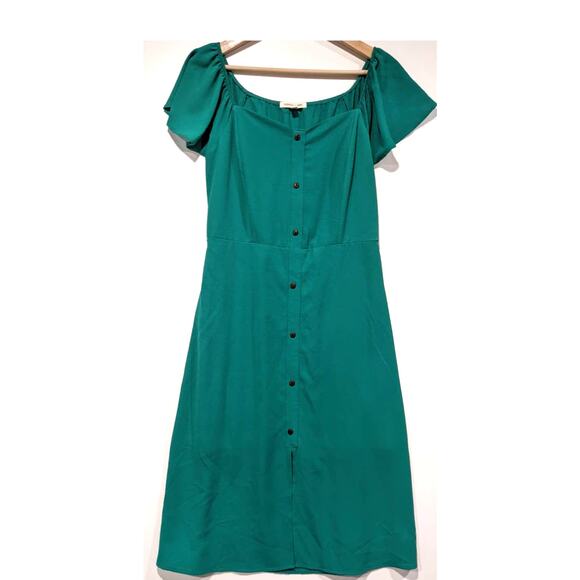 Sophia + Zeke Green Short Sleeve Midi Dress - Picture 1 of 5